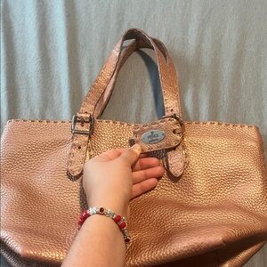 Fendi Metallic Rose Tote Bag